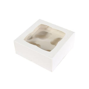 Cupcake And Doughnut Box With Window For 4 Pieces | 25 Pack