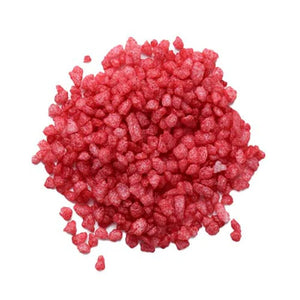 Red coloured fat coated sugar pearls