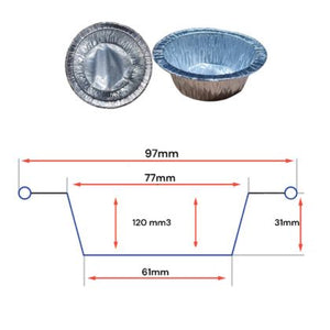 Round Aluminium Foil Dish | 93 x 31 mm | 3000 Pack
