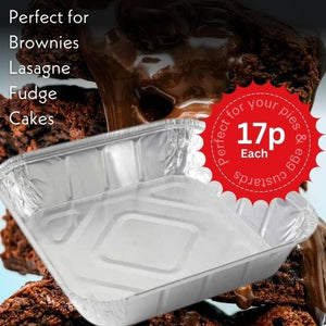 Square 9" Aluminium Foil Tray 239x239x35mm | 250 Pack