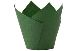 Dark Green Tulip Muffin Wraps/Cases | 50 Pack