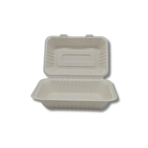 Biodegradable Lunch Container with Lid 9x6" | 250 Pack