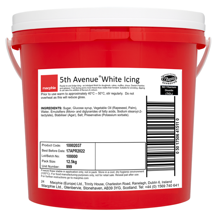 Macphie | 5th Avenue White  Icing | 12.5kg