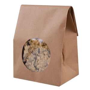 Kraft Effect Paper Cookie and "Bites" Bag with Window | 250 Pack